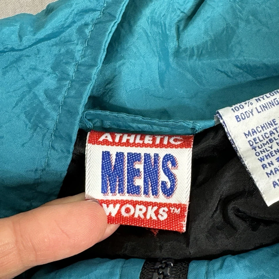 Vintage Athletic Works Full Zip Nylon Windbreaker Jacket Mens Large Colorblock - Image 4 of 4