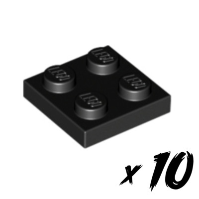 10x LEGO 3022   2x2 Plate   Platte   schwarz   black