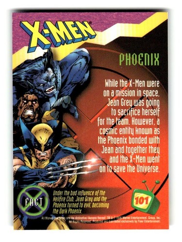 1995 Fox Kids Network X-Men Collectible Trading Card #101 Phoenix - Picture 2 of 4