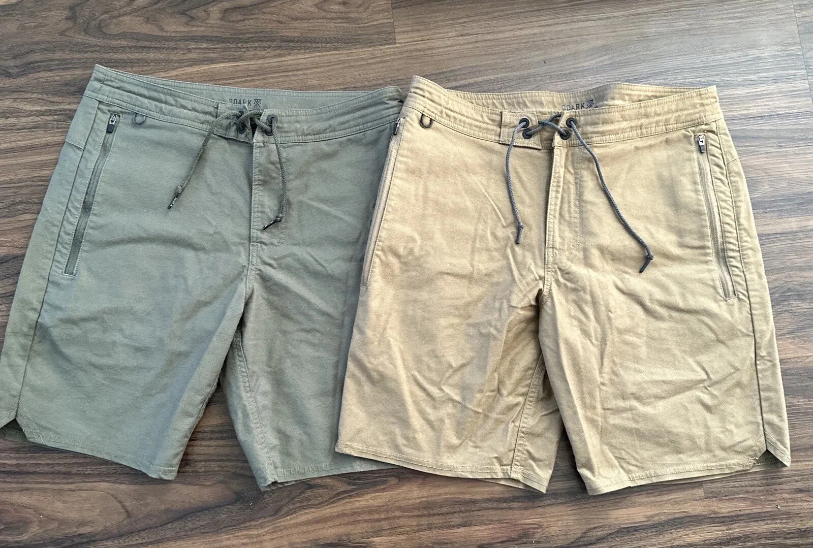 Roark Layover Trail Shorts 1.0 2.0 Brown Tan Mens 30 Hybrid Board Shorts Hiking