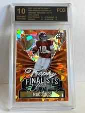 2021 LEAF METAL mac jones  1/1 RC RC ROOKIE PATRIOTS ORANGE CRACKED ICE FCG 10