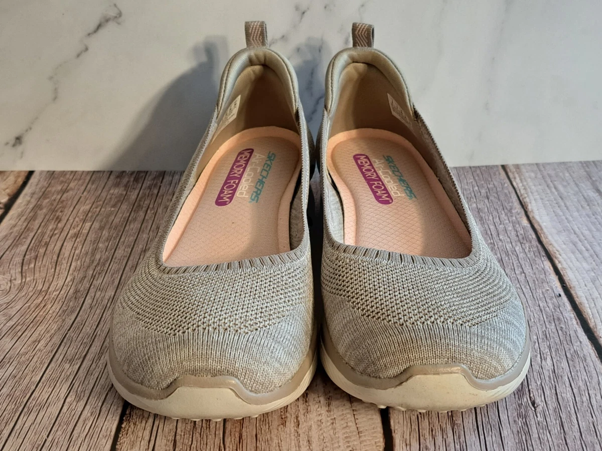 Skechers MicroBurst StretchFit MemoryFoam Walking Ballet Flat Shoes Womens 9 | eBay