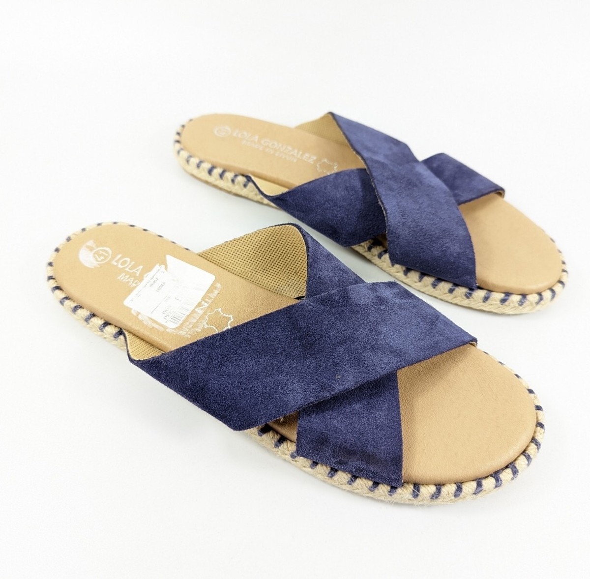 Lola Gonzalez Blue Suede Leather Mules Sandals Uk Eu 41 New