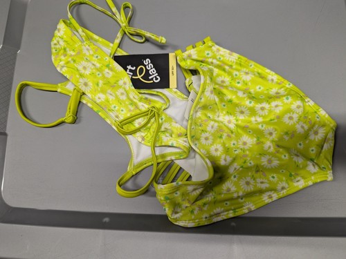 Art Class Girl's Green Floral Bikini Swim Set size 14.. - Picture 2 of 2