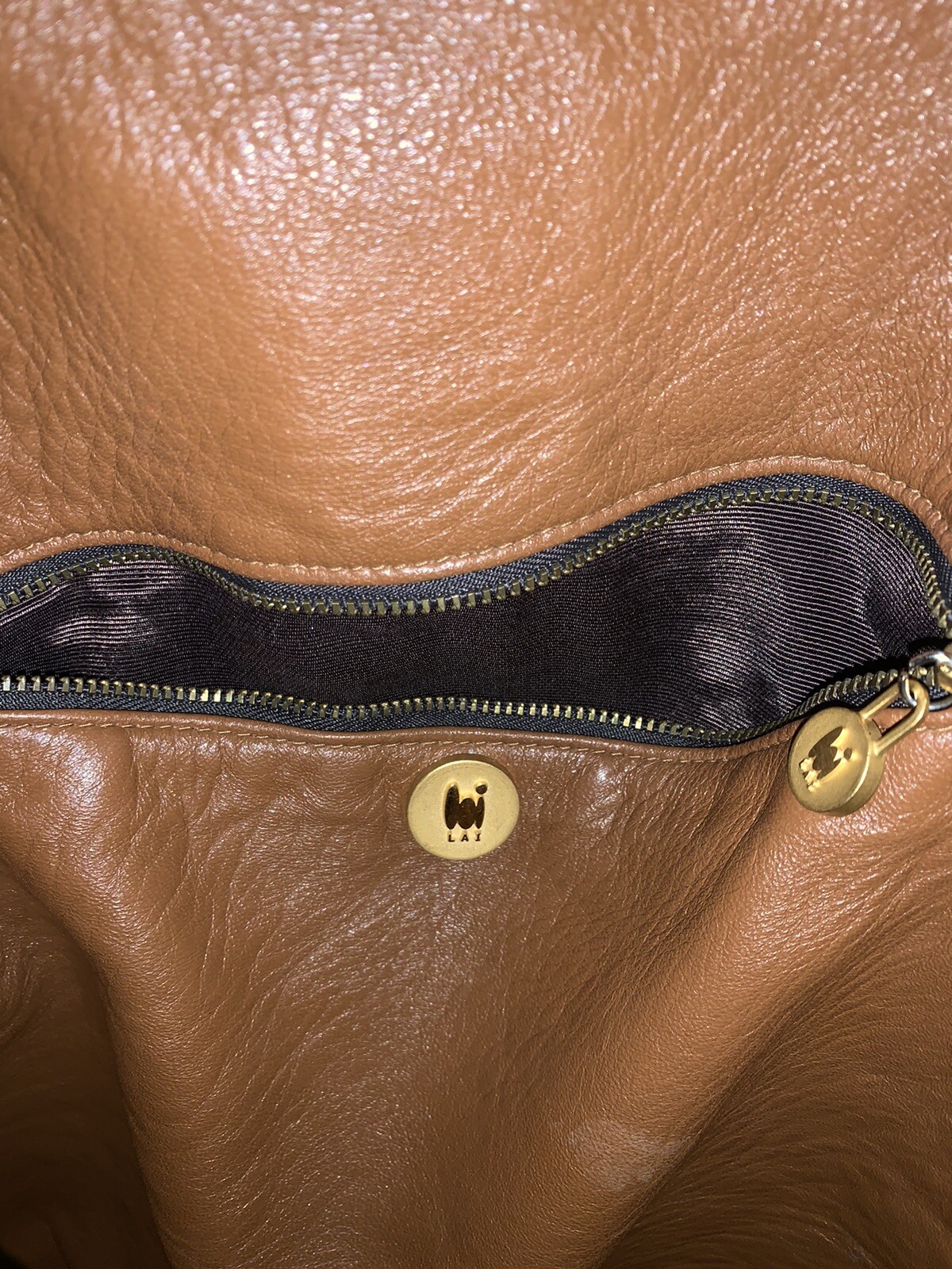 LAI Genuine Python Snakeskin Handbag Light Brown … - image 6