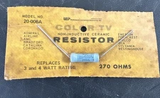 WORKMAN 20-006A NON-INDUCTIVE CERAMIC RESISTOR 3 AND 4 WATT RATING 270 OHMS