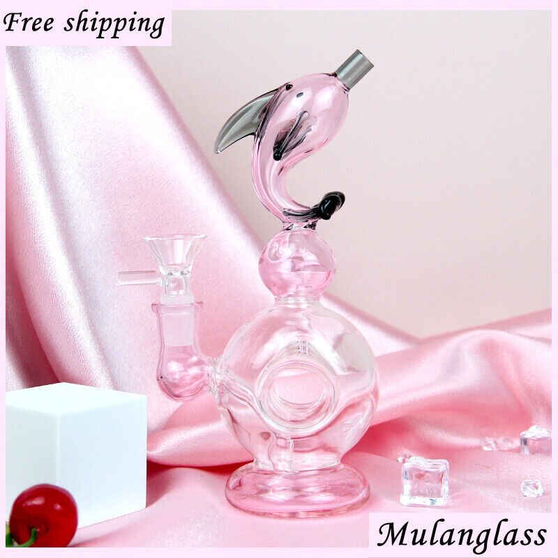 CUTE BONG 7.5" Glass Water Pipe EAKER BONG Girly Bongs Bubbler BEAKER Bong ”USA“