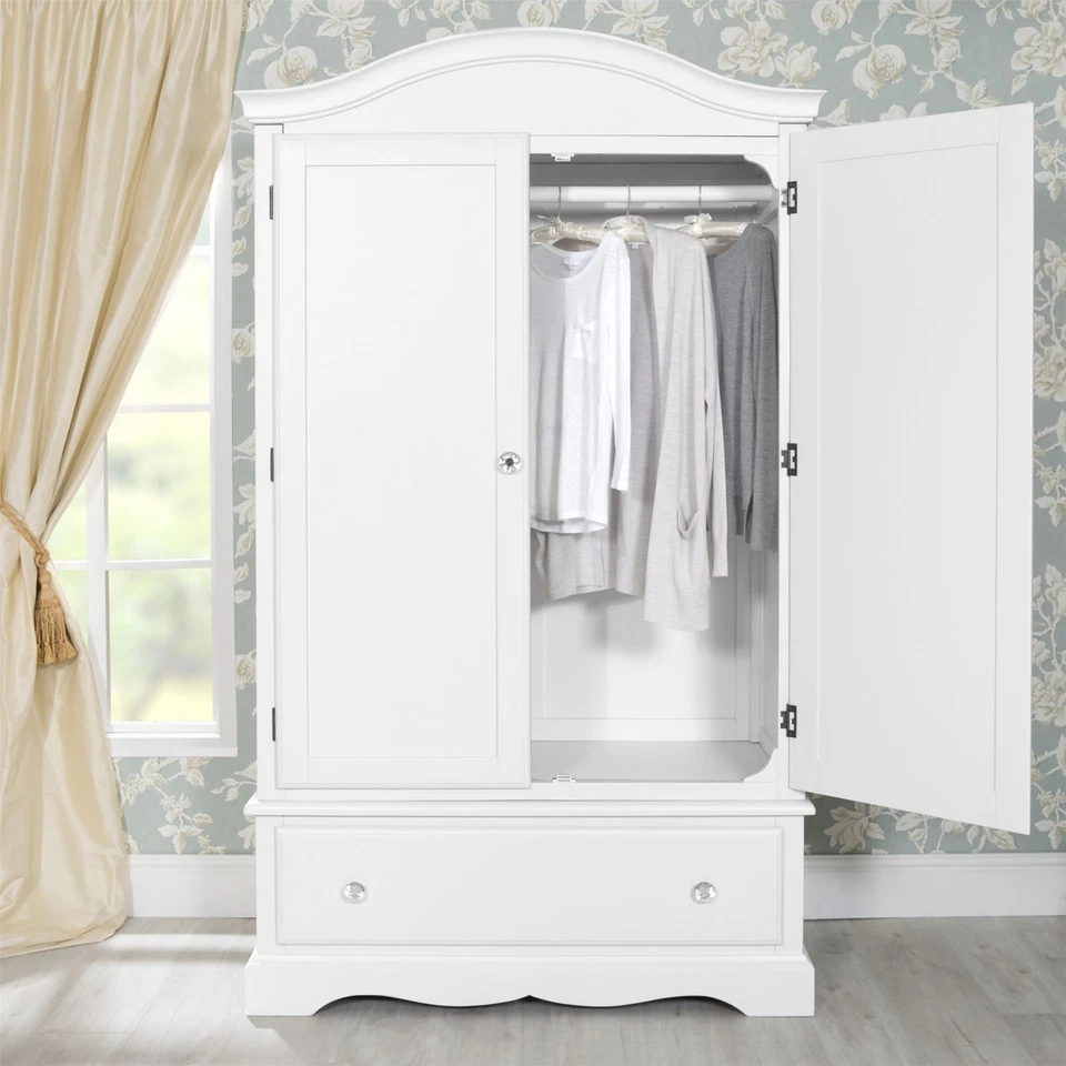 STATEMENT FURNITURE Romance Wardrobe with deep drawer and crystal handles. QUALITY