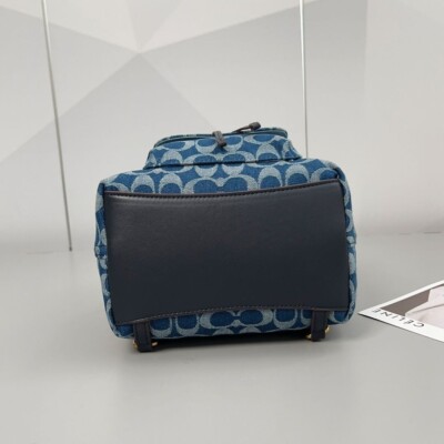 【新品未使用】COACH リア バックパック 21・シグネチャー CJ833 COACH Leah Backpack 21 Signature Denim Black CJ833 Outlet