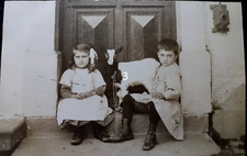 N ° 3  CPA De Vagney  1 Carte Photos écrite  Enfants et Biquette VOSGES 88