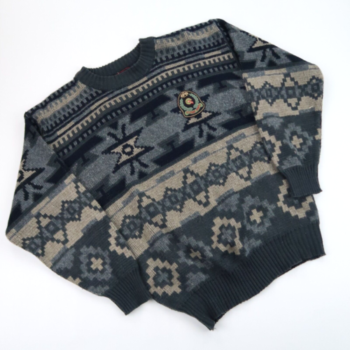 Vintage Strickpullover abstraktes Muster Cosby Pullover Retro Gr. Medium (M5515) - Bild 1 von 5