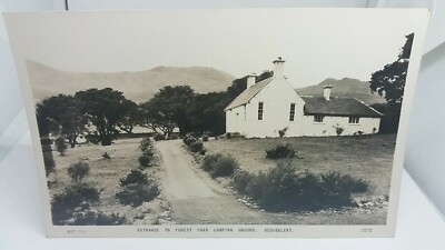 Alte Postkarte Eingang Waldpark Campingplatz Beddgelert Campingplatz