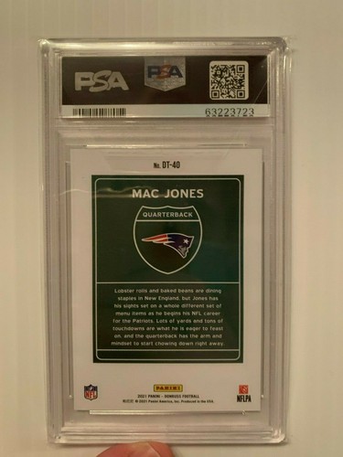 2021 DONRUSS MAC JONES DOWNTOWN! #DT-40 MINT PSA 9 - Picture 2 of 2