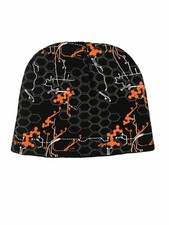 Kid's Black Beanies With Geometric Design - One Size Fits All