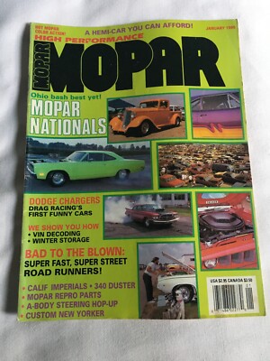 Vintage Mopar High Performance Magazine January 1990 Back Issue