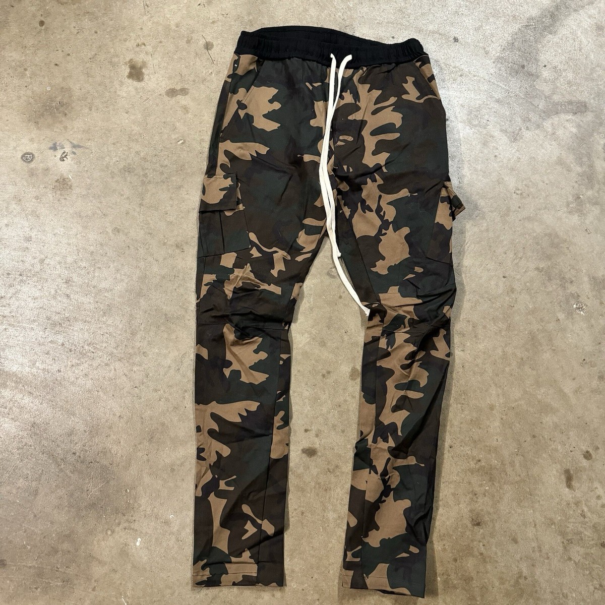 MNML Cargo Drawcord II Woodland Camouflage Drawstring Pant Size L 