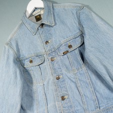 Vintage Lee Denim Jacket Womens Small Blue Sanforized Trucker Usa Riders Biker