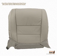 For 2007 Acura TL Driver Bottom Replacement Perforated Leather Seat Cover Gray