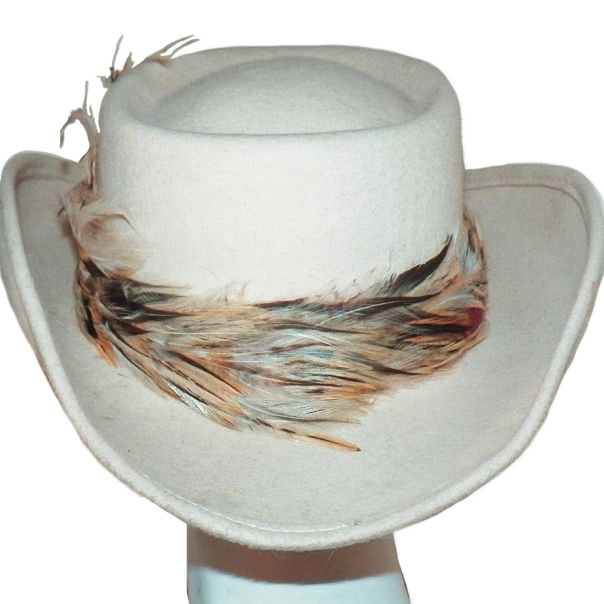 Vintage Splendide Hat USA Georgio Cowboy Gambler Cream Wool  display picture 1