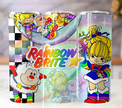 Custom 20oz Stainless Steel Tumbler Personalized Rainbow Brite Retro 80s Cartoon