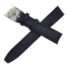 Jacques Lemans 11571/ 18mm Black Genuine Leather Watch Strap with Silver Buckle.