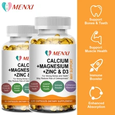 Calcium Magnesium Zinc + Vitamin D3 - Strong for Bone Health Muscle Improvement