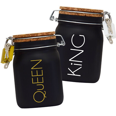 Spardosen Set King/Queen Design1 Schwarz Größe L 1 Liter 
