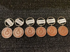 (6) ￼Metal Key tag Flat Enamel Texas Seal Souvenir Lot Keychain Key Chain NEW