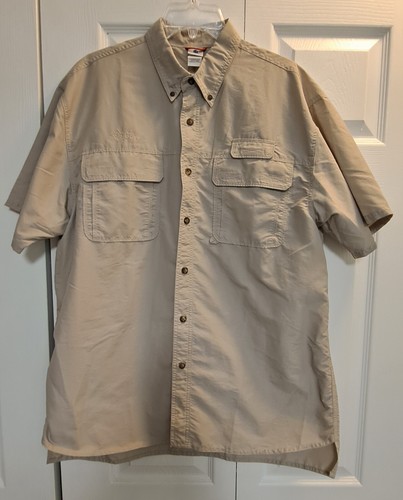 Chemise Homme Coleman Outdoor – Manches Courtes, Boutonnage, Couleur Saumon, Taille L, Coton/polyester
