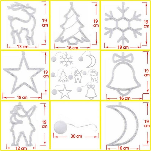 Xmas Party Tree Curtain Window Hanging Christmas String Light Indoor Decor Fairy - Picture 7 of 23