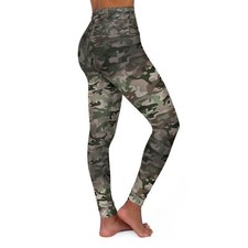 Hunting Theme Camoflauge - High Waisted Yoga Leggings AOP 