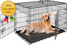 30/36/42 Inch Dog Crate Double Door Folding Metal Dog or Pet Crate Kennel