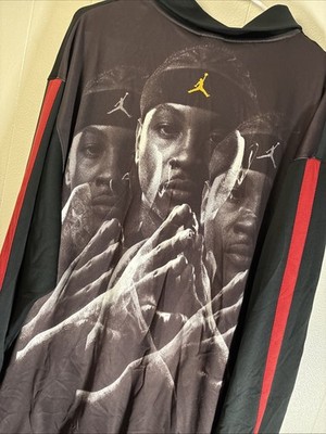 Mens 3XL Jordan X Melo Carmelo Anthony Black & Red Jacket Back Graphic AOP
