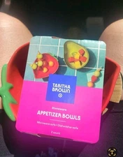 New TABITHA BROWN 2 Pc. Dish Set Strrawberry Avocado Appetizer Bowl