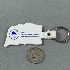 Wisconsin Military Support USA American Flag Keychain Key Ring #55263