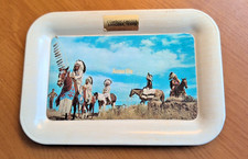Vintage Advertising Cowboy Capital Bandera Texas Amarillo Native American Tray