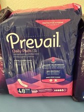 Prevail Daily Pads for Bladder Leaks Level 4 Packs Regular Length 48 Count New