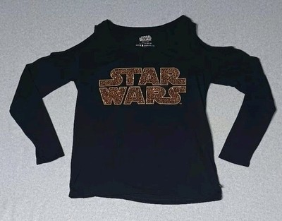 Star Wars Rock & Republic Long Sleeve Womens Size Small Black Keyhole Shoulders