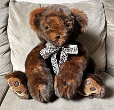 Vintage MJC International Plush Brown Teddy Bear 1992 Soft and Floppy 26”