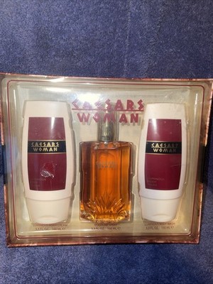 Caesars Woman Gift Set. Vintage. Cologne Body Cream Body Wash 3.30z Bottles