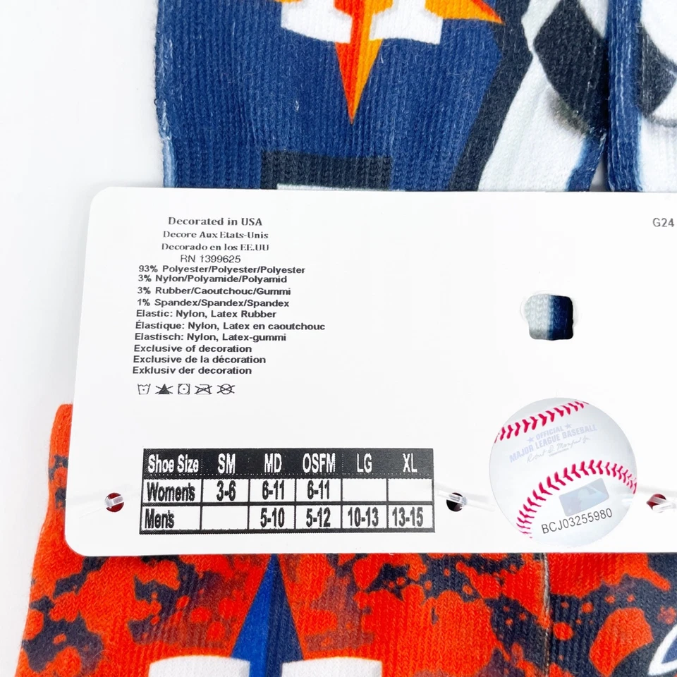 Calcetín grande para adultos grandes para pies desnudos Houston Astros José Altuve 27 Record Breaker Crew Foto 3 de 4