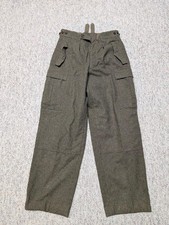 vintage MILITARY thick wool ARMY pants trousers 30x32 green CARGO germany