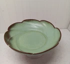Vtg Frankoma Plainsman 218 Prairie Green Scalloped Edge Serving Bowl 11" Swirl