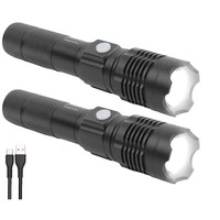 2Er-Set Wiederaufladbare Led-Taschenlampen,Aluminium,800Lm,10W,1200Mah