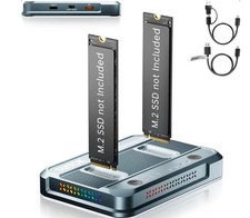 SUITOK M.2 NVMe SATA SSD Duplicator USB-C Dual Bay Dock 20Gbps Cloner STK03