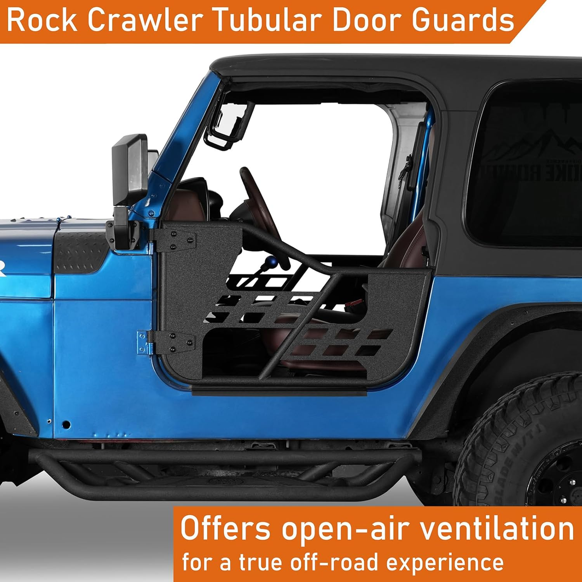 Tube Half Doors Trail Doors Guards for 1997-2006 Jeep Wrangler TJ