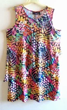 Attitudes by Renee XL Multicolor Jersey Dress Asymmetrical Mesh Overlay