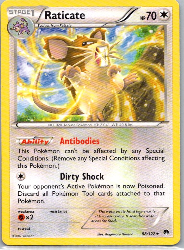 Pokemon TCG Raticate 88/122 BREAKpoint LP