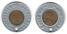 Foster Ins. Agency LOS ANGELES, CA----Encased 1947 Lincoln Penny Cent Token