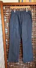 29 30 Levis Sta Press Pants Bootcut Dark Blue Vintage Polyester Disco Poly